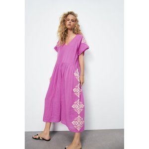 Zara Embroidered Tunic Dress